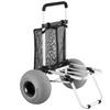 Beach Dolly with Big Wheels for Sand, 505 X 374 Mm Cargo Deck, Folding Sand Cart with 320 Mm Balloon Wheels, 75 Kg Load Capacity, 860-1160 Mm