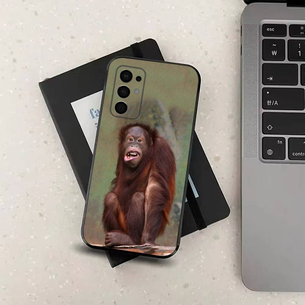 Red Funny Baboon Case For Samsung Galaxy A73,72,41,J7,22,Note,31,8,9,52,71,53,32,Soft Black Silicone Cover