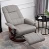 Reclining Swivel Chair, with Footrest - Grey