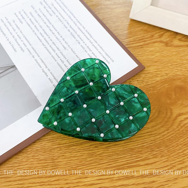 

Элегантная корейская заколка для волос с жемчужными акцентами для женщин, трендовая Mint Green9cm