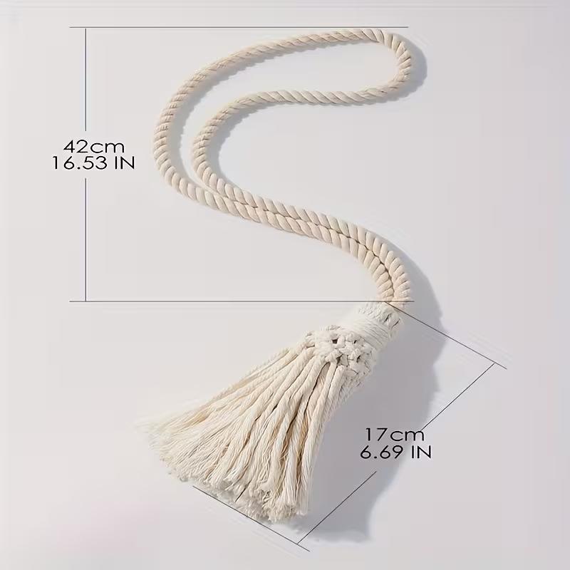 Bohemian Style Curtain Tiebacks, Tassel Handwoven Curtain Tiebacks, Curtain Decorations, No Installation Required