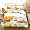 Cartoon Rilakkuma Bear Printed Bed Set Duvet Cover Pillowcase Bedding Set Bed Linen Sheet Quilt Cover Full Queen King Size