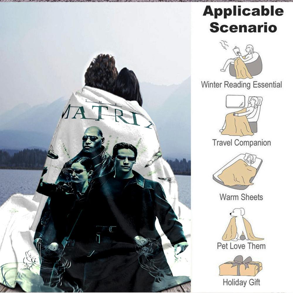 1pc Matrix, Trinity Blanket Polyester Fiber, All Season Comfort for Sofa, Bed, Office, Car, Camping Ideal Home Decor & Gift, Office Comfort