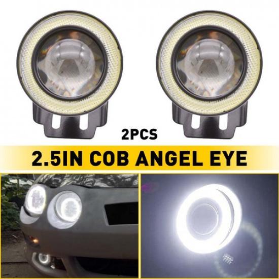 White LED Fog Light Lamp Projector Angel Eye Halo Ring Light for Honda Civic