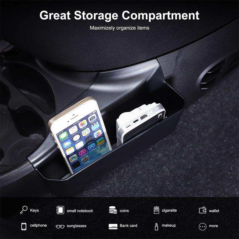 For Fiat 500 2016-2025 Car Centre Console Water Cup Holder Side Storage Box Organizer Tray Multi-Function Mobile Phone Tray
