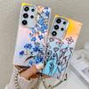 Electroplated Laser Flower S25Ultra Mobile Phone Case Suitable for Samsung A16 Pearl Bracelet S24plus Hard Case