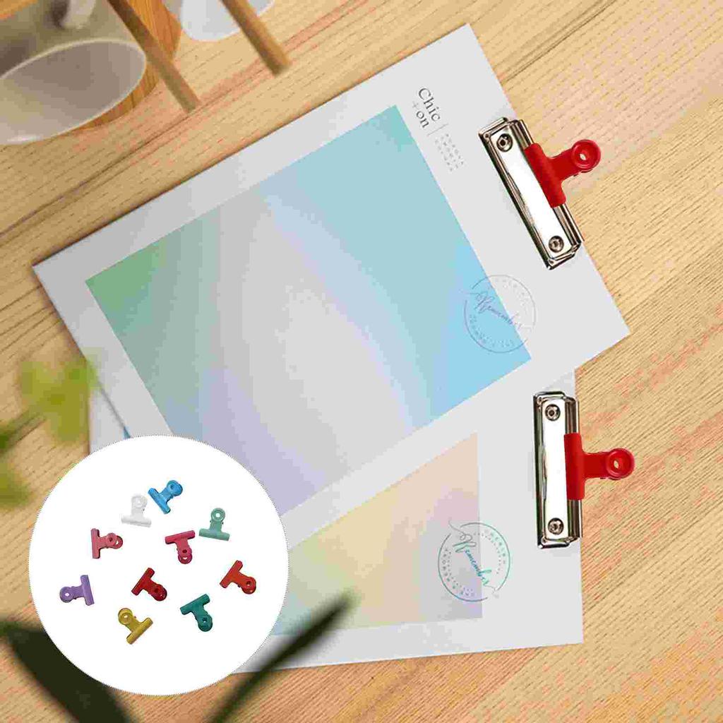 10 Pcs Folder Clip Magnets Office Snacks Bag Clips Magnetic Clothespin Clamps Food Little Paper