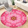 1pc Pink Flower Mandala Carpet, Round Non Slip Durable Large Size Office Carpet, Suitable for Office