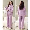 Plus Size Women's Pajamas Set Jacquard Winter Extra Thick Double Sided Flannel Warm Pajamas Smooth Zipper Pajamas Women's Pajamas