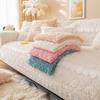 Rose Plush Sofa Cover Autumn Winter Velvet Living Room Sofa Cushion Thickened Warm Soft Sofa Backrest Towel Washable Colourfast