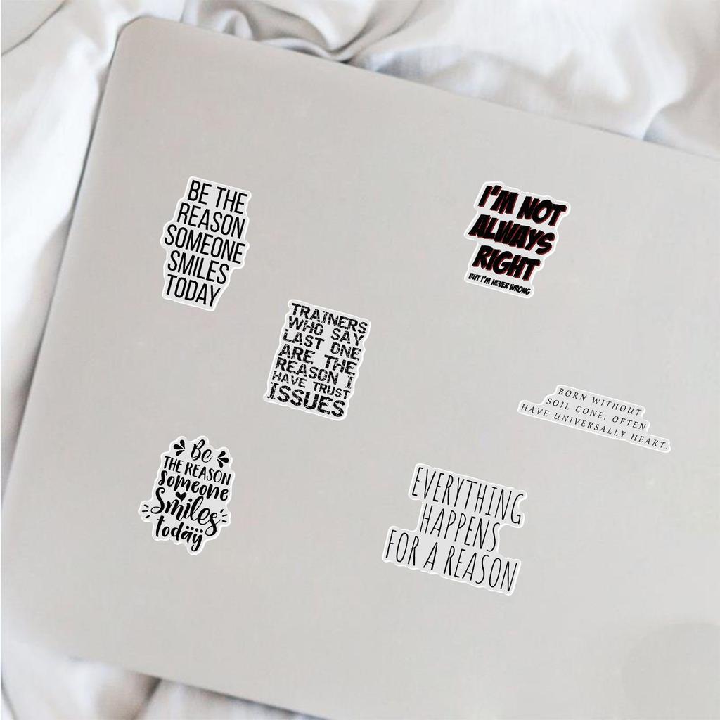 50Pcs Motivational Phrases Cute Stickers Decorative DIY Diary Scrapbooking Phone Laptop Helmet Car Guitar Graffiti Decals