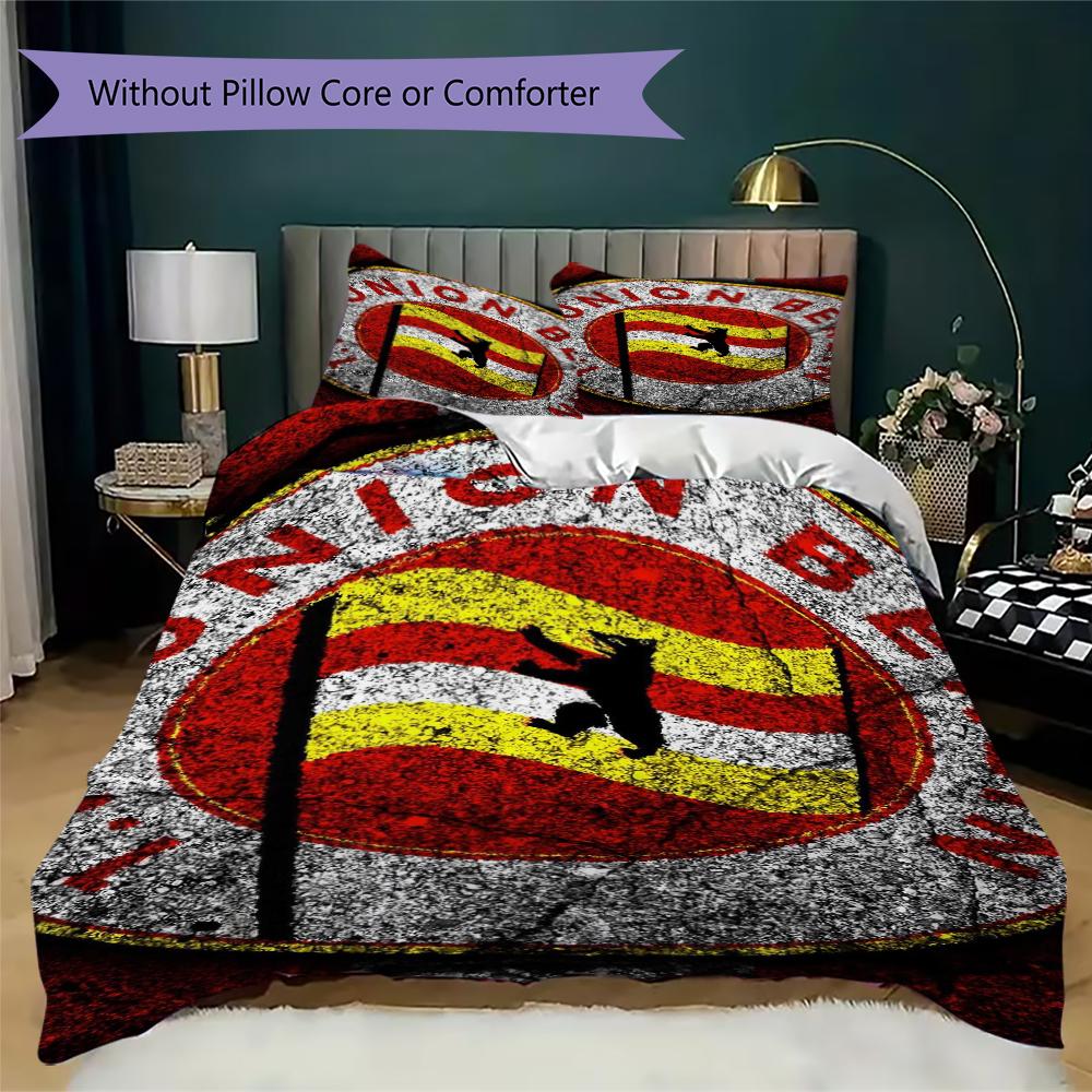 Union Berlin Pattern Bedding Uilt Set Uilt Cover Pillowcase Home Decoration Birthday Gift (1 * Duvet Cover + 2 * Pillowcase Without Core)96