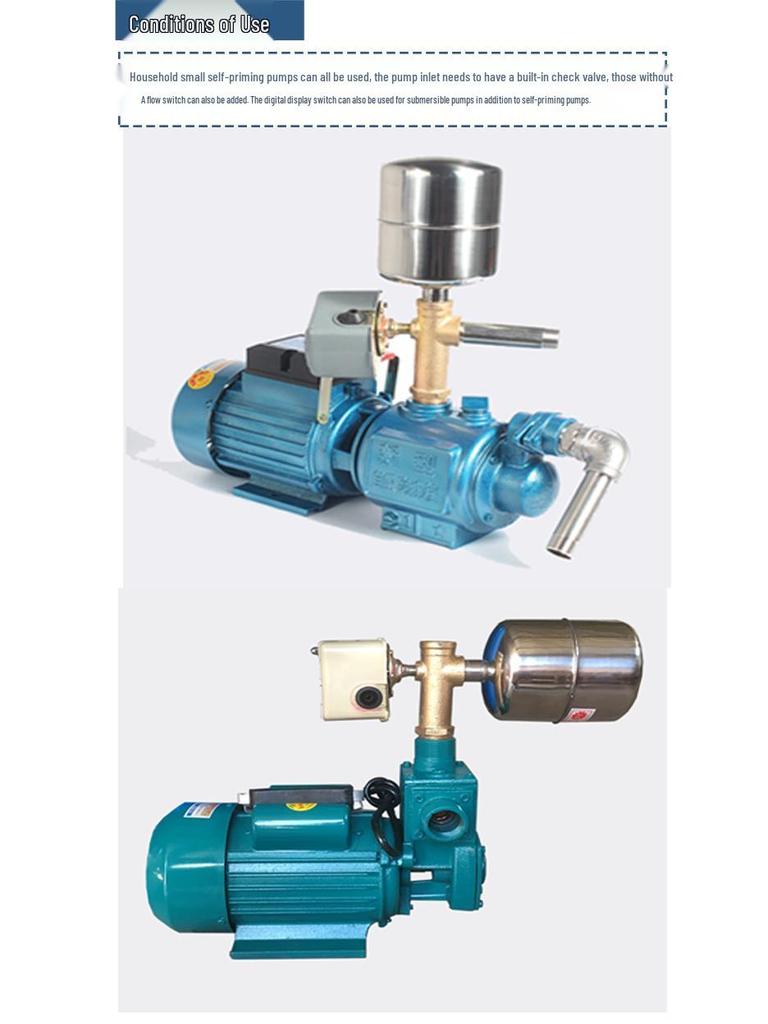 Intelligent Self-Priming Booster Pump with Stainless Steel Tank & Automatic Pressure Controller for Households