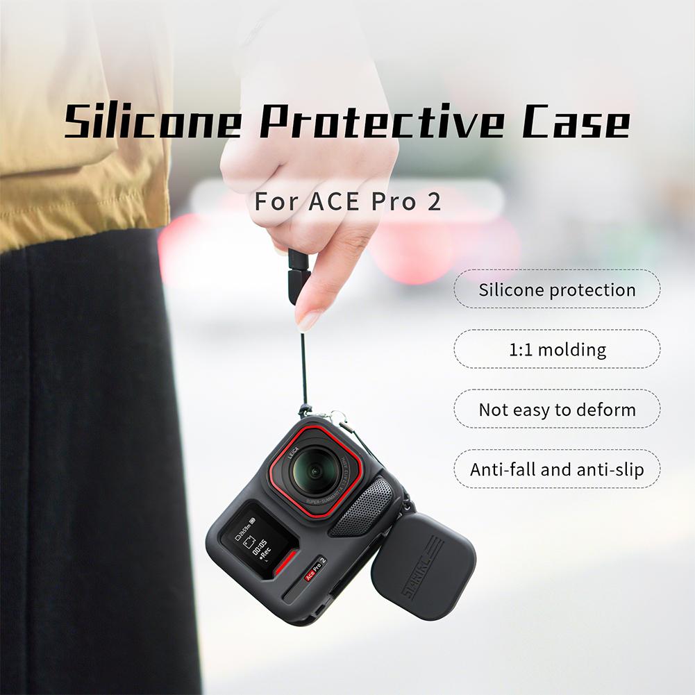 

For Insta360 Ace Pro 2 Silicone Case Shockproof Protective Shell Anti-Scratch Frame Case Lens Cap Camera Protection Accessories China Mainland
