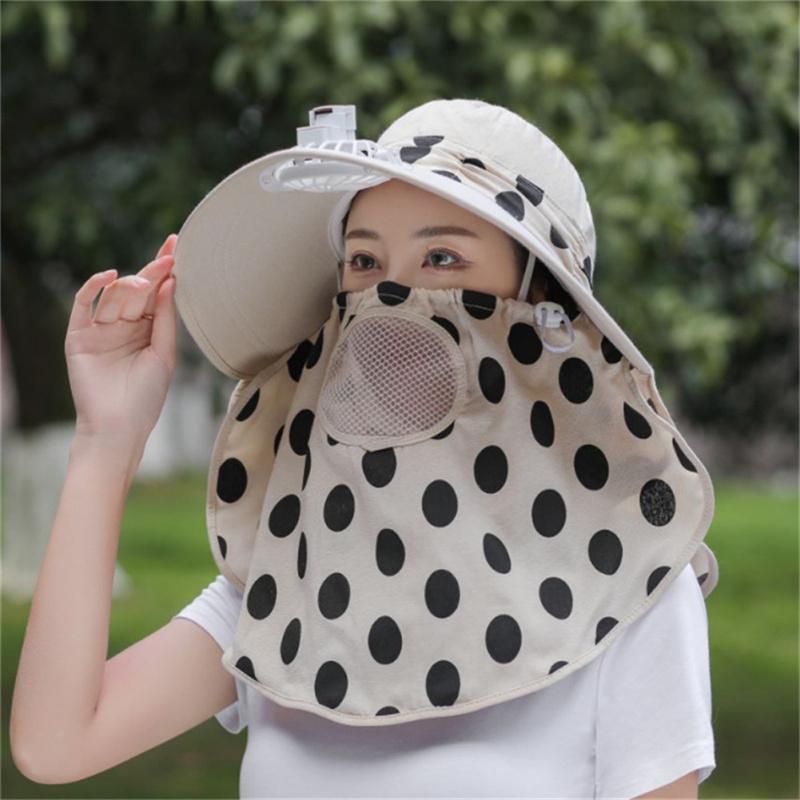 Sombrero para el sol al aire libre con ventilador recargable, protección contra rayos ultravioleta para el cuello, gorra de montañismo