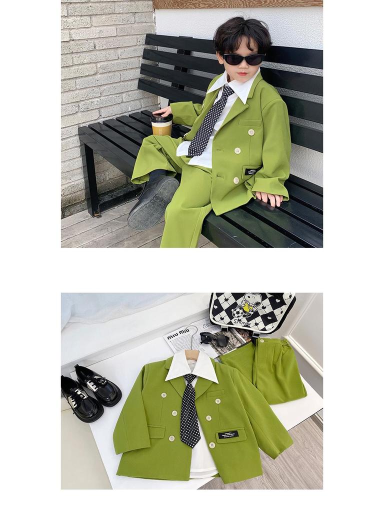 Boys' Suit Set 2023 Spring/Autumn: Stylish Korean-Influenced Casual Jacket for Kids