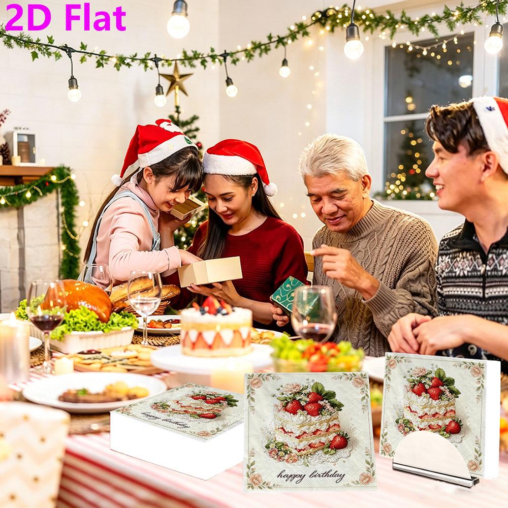 20pcs Disposable Napkins with Cake Pattern Print for Wedding,Parties,and Daily Use for Thanksgiving Fall Christmas Table Decoration