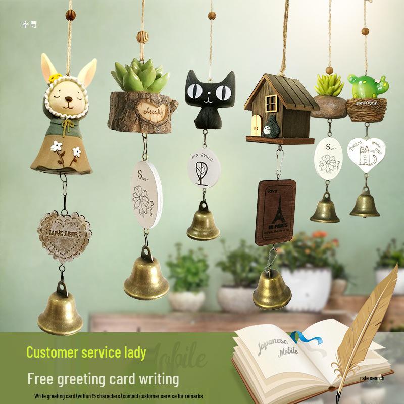 Totoro Ceramic Wind Chime Ornament - Cute Japanese Wall Decor for Girls' Bedroom