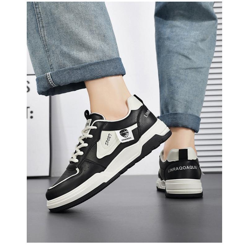 Men's Spring Breathable White Korean Trendy Versatile Sports Casual Board Shoes.
