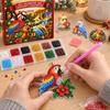 Праздничное рукоделие для всей семьи DIY Алмазное искусство Календарь ожидания 2026, Сделайте 24 подвесных украшения для рождественской елки из искусственных бриллиантов в виде животных