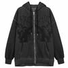 2023 Women's Trendy European & American Loose Street Sport Zip-Up Hooded Cardigan.