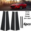 6PCS Decal Cover Glossy Black Pillar Post Trim Door For Dodge Charger 2011-