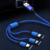 Car Emblem 3in1 Type C Lightning Micro USB Fast Charging Cable for Toyota TRD GR Yaris Corolla Auris Rav4 Land Vios LEVIN Camry Prado