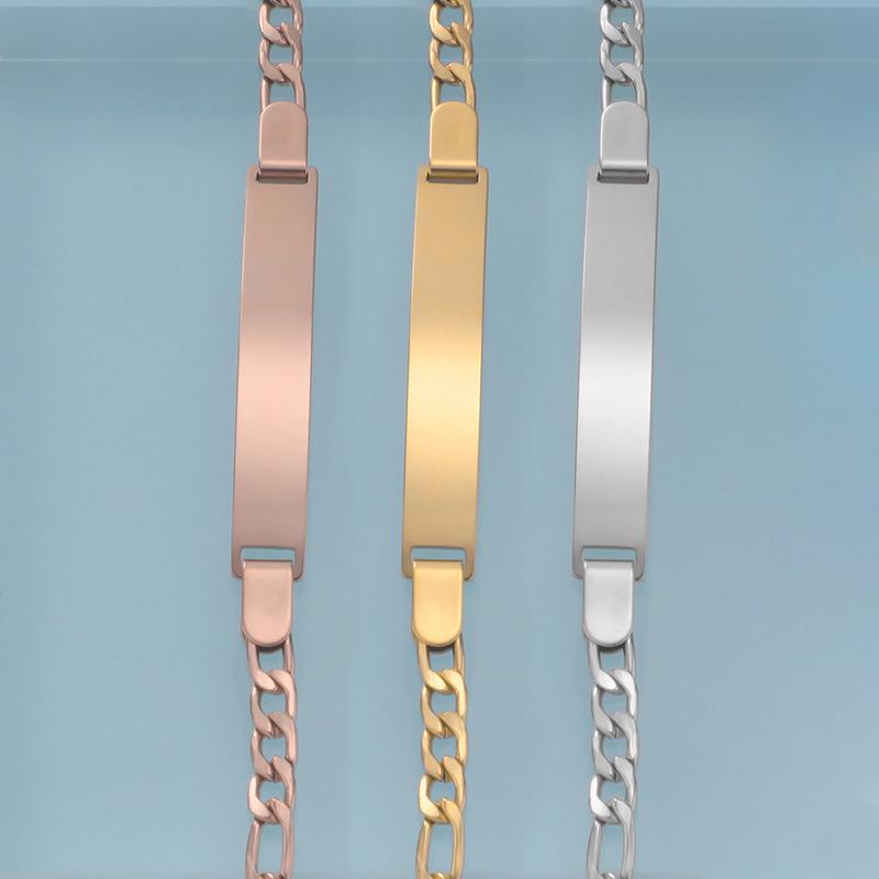 Rostfritt stål Laserbokstäver Armband Personliga presentsmycken