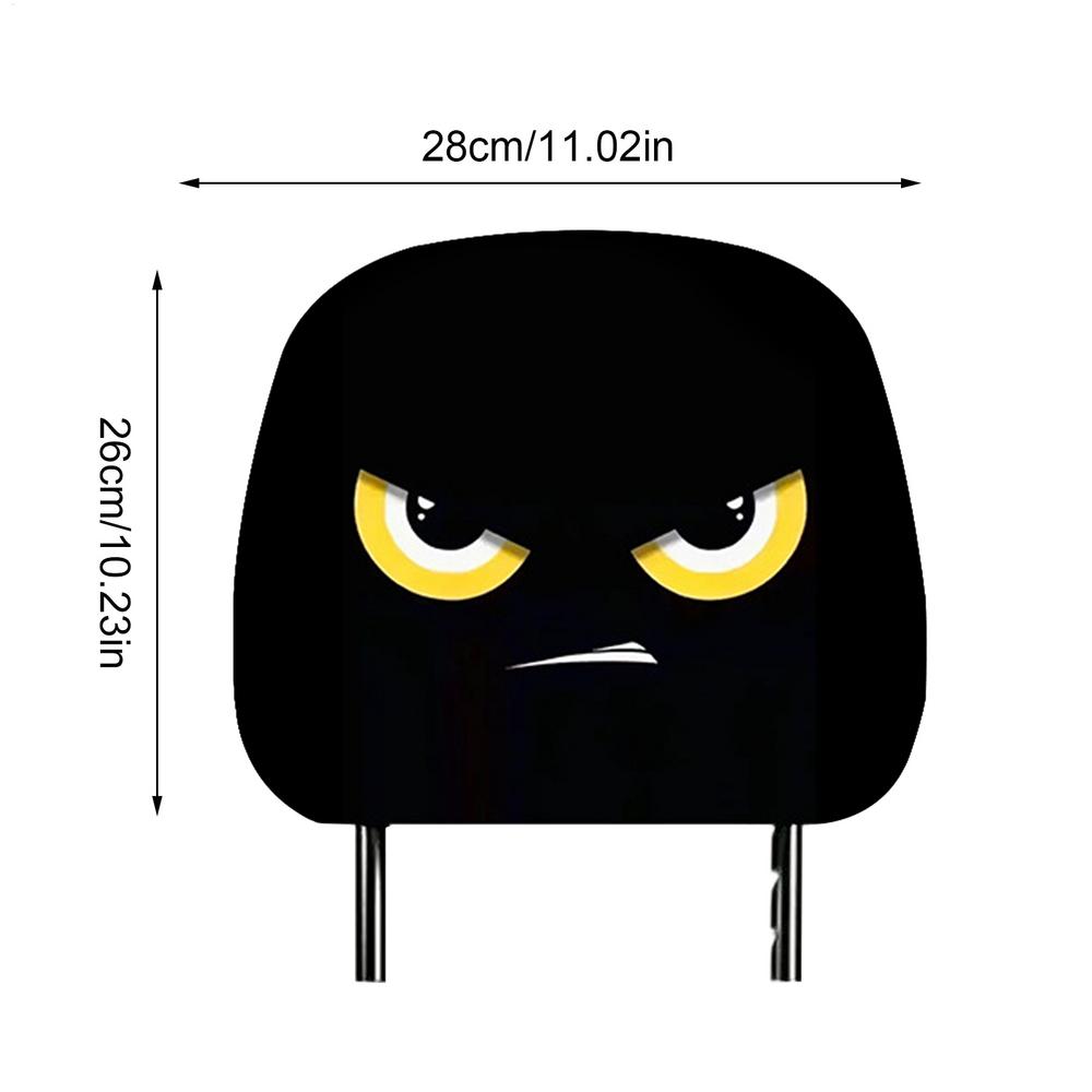 Headrest Covers For Cars 2 Pieces Funny Halloween Head Rest Covers With Big Eyes Seasonal Decor For Fall Holiday Trip Travel