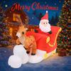 5.25FT Inflatable Toy Santa Reindeer Sleigh Toy Xmas Yard Party Decoration With LED Light Christmas Home Supplies Ornaments Gift