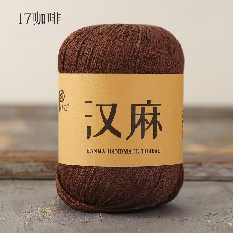 50g Summer New Product Hand-woven Hemp Hollow Thread Hollow Lace Medium Thick Linen DIY Knitting Hat Sun Hat Wool Ball Yarn