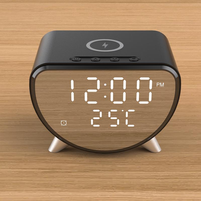 New Clock Alarm Temperature 15W Smart Desktop Mobile Phone Charger Multi-functional Three-in-one Wireless Charger