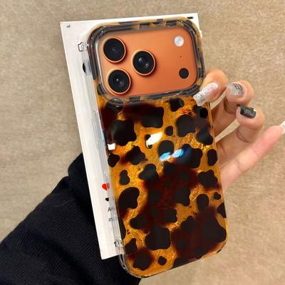 Fashion Gold Leopard INS Print Phone Case for Iphone 17 Air 16 15 14 13 11 12 Pro Max 7 8 Plus X XS XR SE 2022 2020 16e Cover