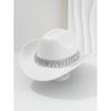 Unisex Elegant Jazz Fedora Hat With Tassel Rhinestone Belt Wedding Engagement