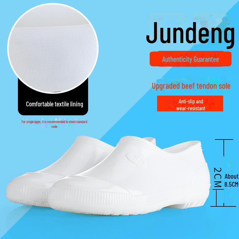 Tendon Sole Unisex White Waterproof Non-Slip Rubber Hygiene Boots for Medium and High Food Safety and Farm Work.