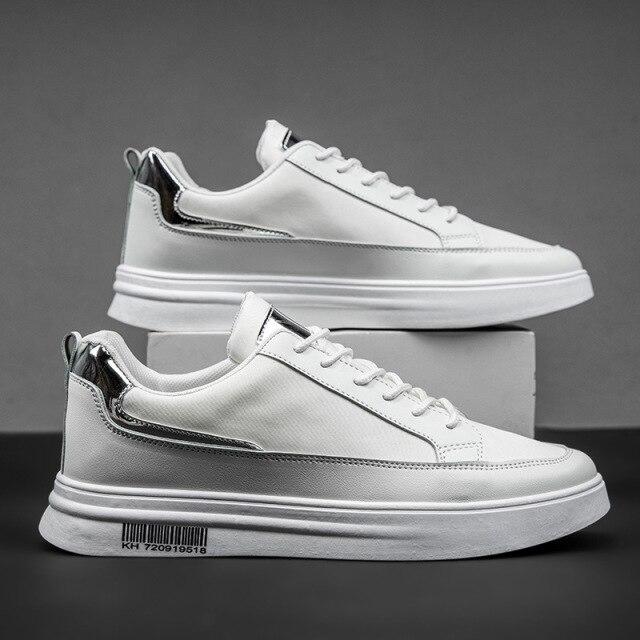 

Обувь для досок для мужчин, белая обувь, кроссовки для скейтборда, дышащая кожаная повседневная обувь, мужская удобная прогулочная обувь Tenis 44 белый