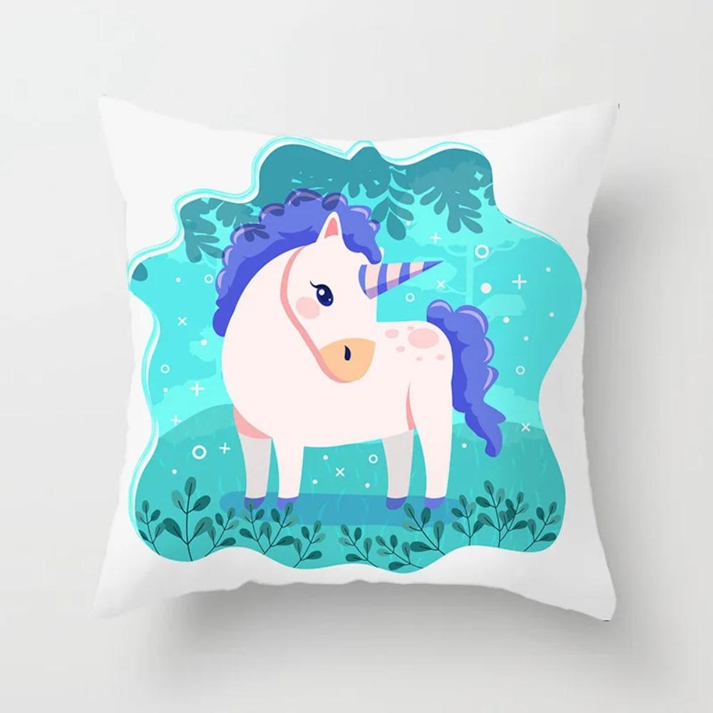 Home Decor Unicorn Themed Cute Patterns for Cozy Decor Pattern Cushion Cover Suitable for Sofa Bedroom Car Pillow Cover