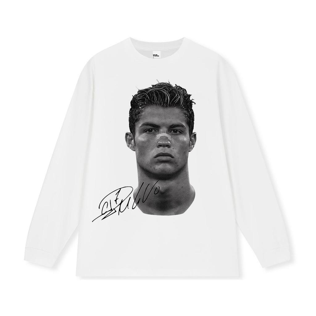 Cristiano Ronaldo Retro Distressed Heavyweight Cotton T-Shirt