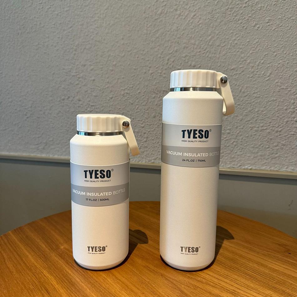 TYESO Vacuum Insulated Bottle Outdoor Sports Thermal Kettle Portable Handle 304 Stainless Steel Hot and Cold Drinking Water Cup