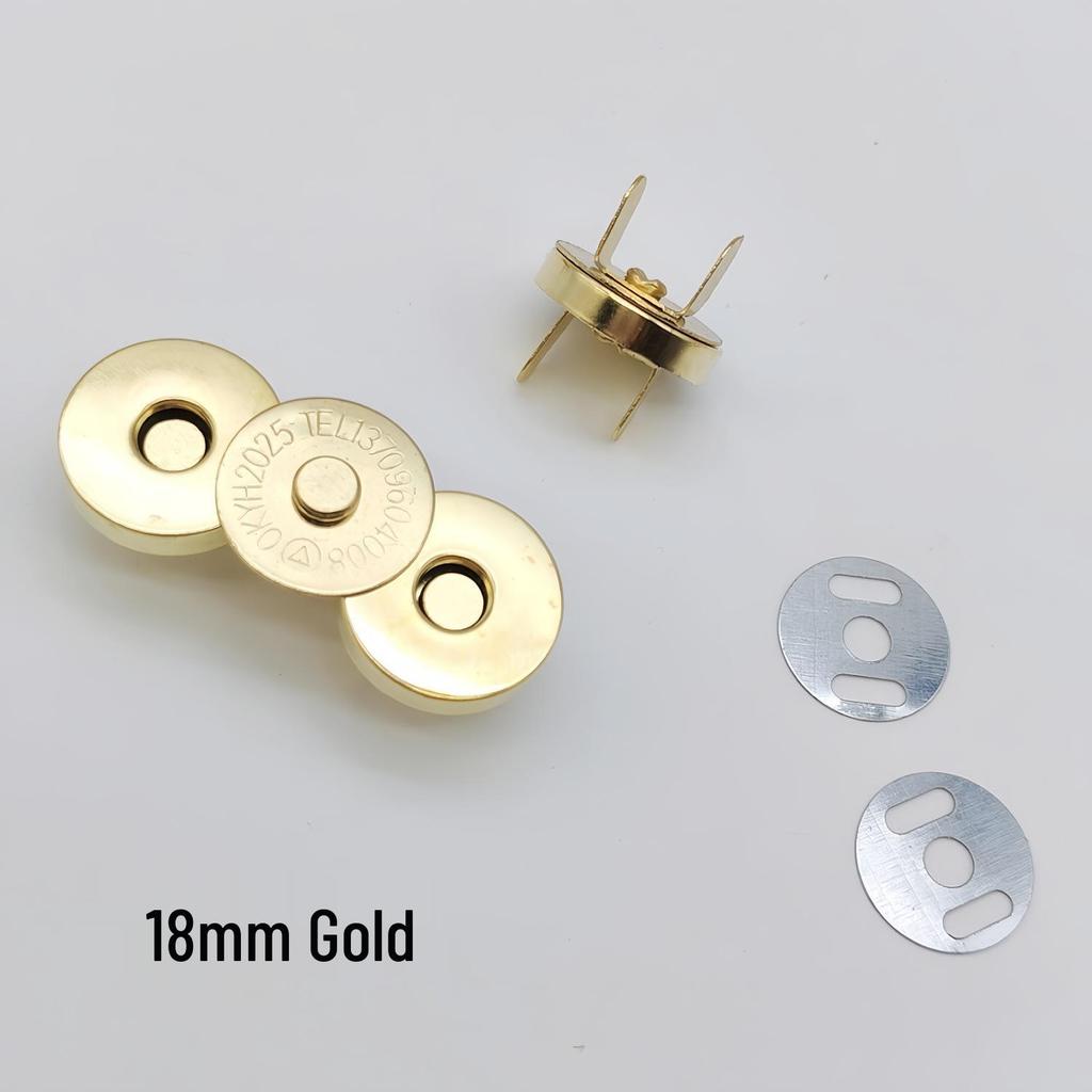 20 Strong Magnetic Snap Button Sets: No-Sew Metal Fasteners for Bags and Clothing