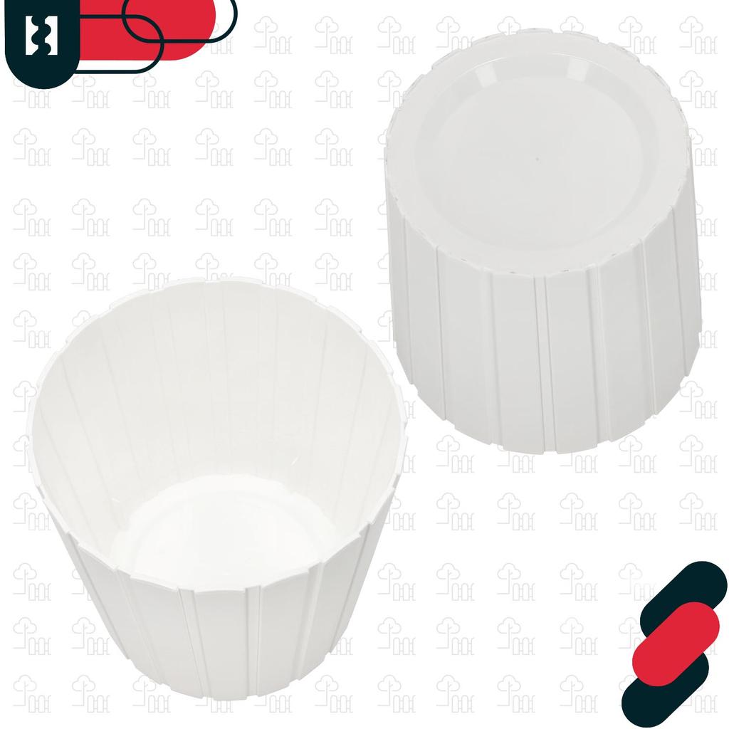Plastic Flower Pot for Flowers and Herbs on the Balcony or Terrace, White, 29 cm, 2 pcs.