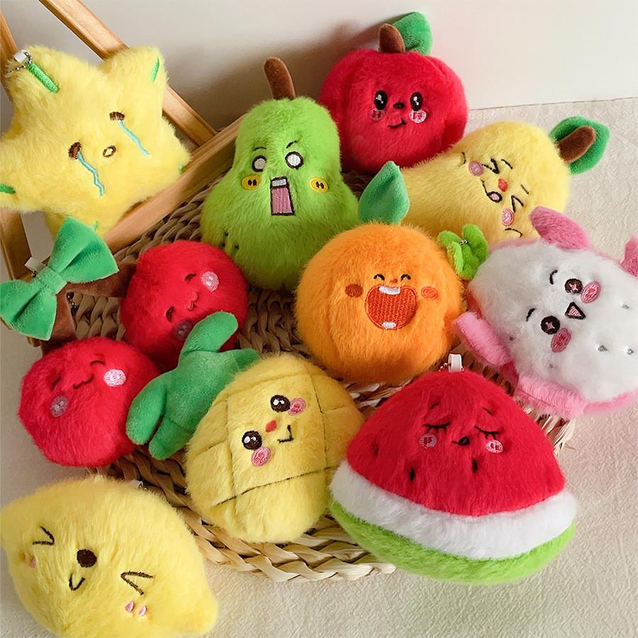 Watermelon Cherry Mini Fruit Plush Doll Keyring Girls Gifts Bag Decor Pendant