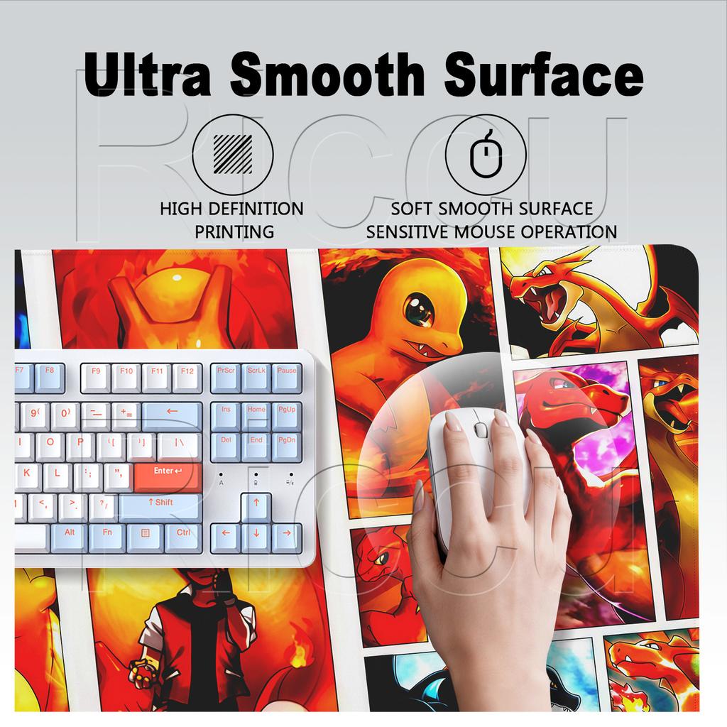 Locking Edge Washable Computer Desktop Mat XXL PC Laptop Anime Gaming Mouse Pad P-Pokemon Charizard Keyboard Carpet Rubber Base