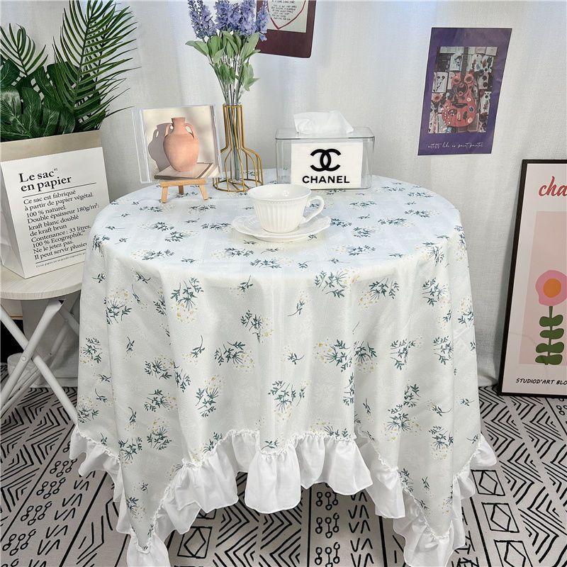 Spitze Runder Tischdecke Floraler Pastoraler Stil Picknick Party Dekorationstuch Ins Schmutzabweisend Antifouling Matte Süß