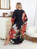 Plus Size Women Kaftan House Robe Bohemian Printing V Neck Homewear Beach Wear Bathing Suit Cover Up