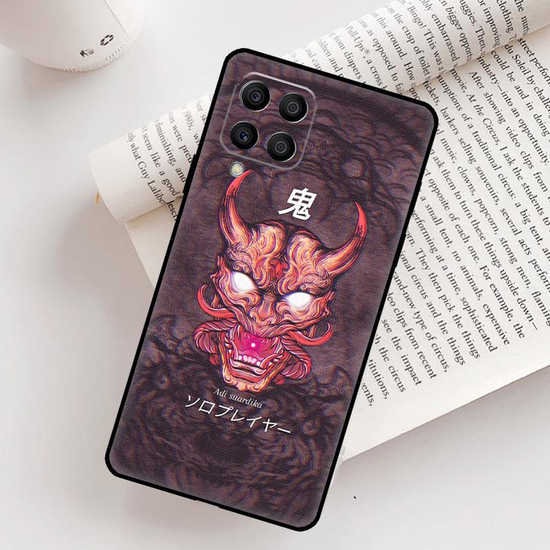 Oni Hannya Demon Mask Case For Samsung Galaxy M31 M11 M14 M34 M54 M12 M32 M52 M15 M13 M06 M16 M36 M56 M53 M35 M55