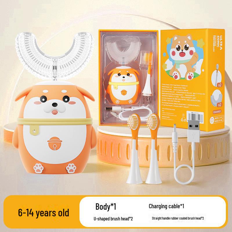 מברשת שיניים חשמלית לילדים עם עיצוב מצויר של אסטרונאוט, דינוזאור וחדי קרן