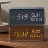 Perpetual Calendar Wooden Clock Electronic Clock Date Week Temperature Display Electronic Alarm Clock Voice Control Multifunction Clock