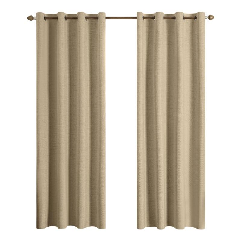 Solid Color Linen Texture Blackout Curtain with Black High Precision Thermal Insulated Sun Blocking Hotel Home Homestay Decor