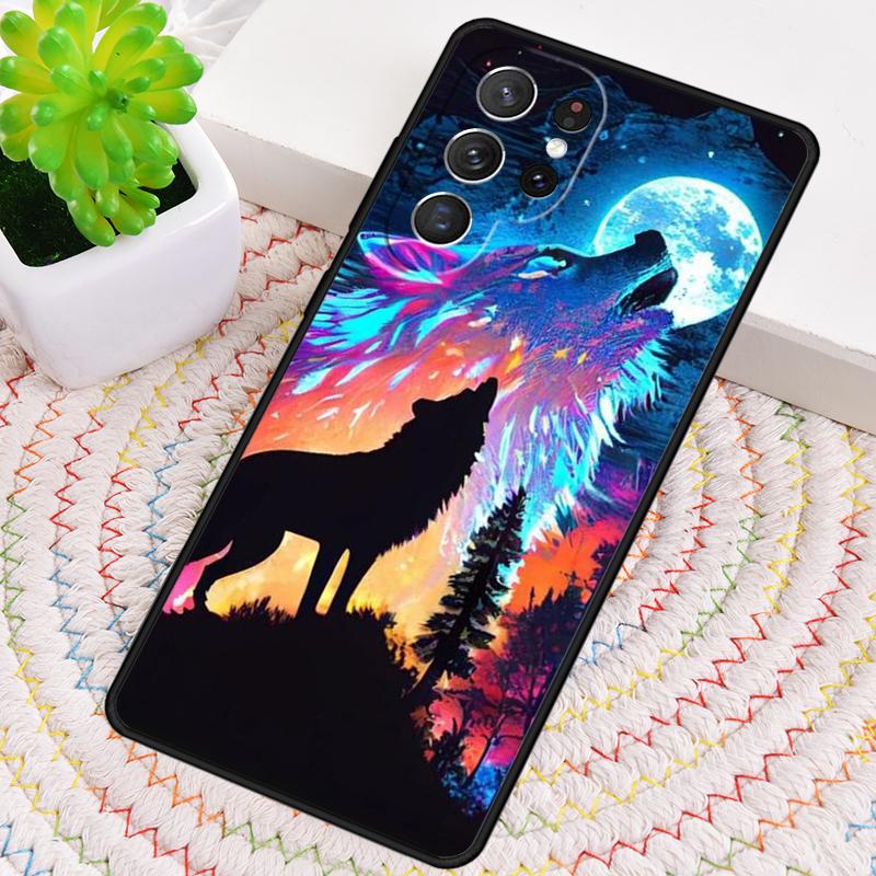 Wolf Moon Howl TPU Phone Case For Samsung Galaxy note 10 pro S26 S25 S24 S23 S22 Ultra Plus S21 FE S20 Shockproof Cover